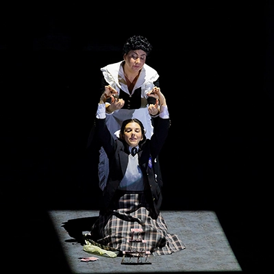 Chiara Maria Fiorani soprano italiano nel ruolo di Flora, opera The Turn of the screw al teatro verdi di Pisa.