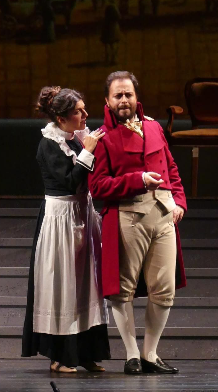 Il soprano Chiara Maria Fiorani nel ruolo di Berenice al teatro coccia di novara nel 2022