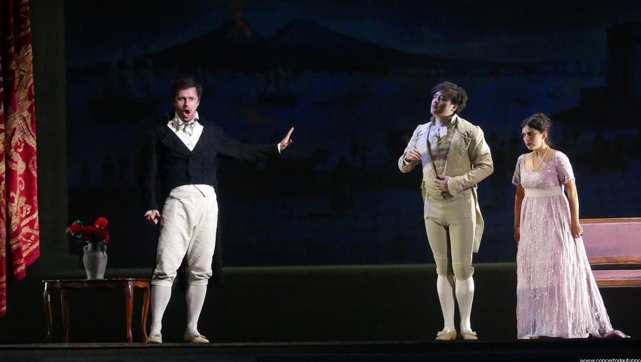 Il soprano Chiara Maria Fiorani nel ruolo di Berenice al teatro coccia di novara nel 2022